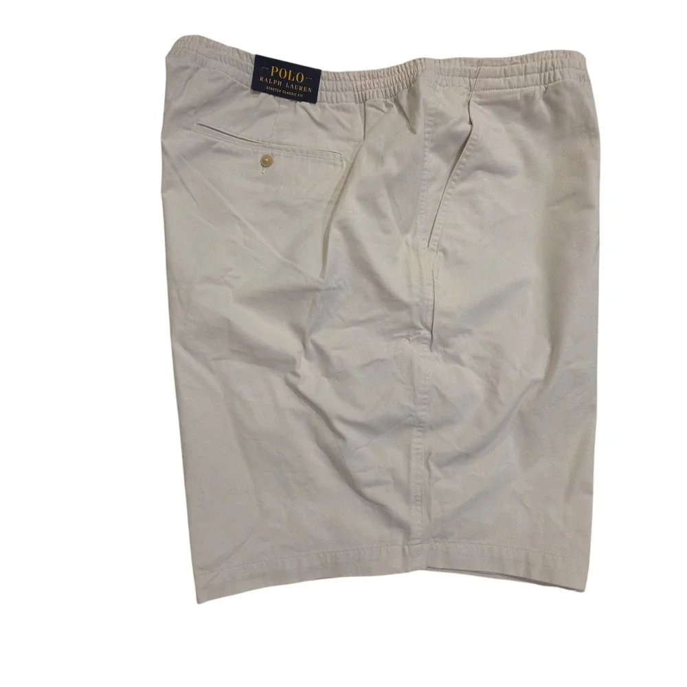 Polo Ralph Lauren Mens‎ Shorts White Stretch Classic Fit Elastic Waist 4LT New